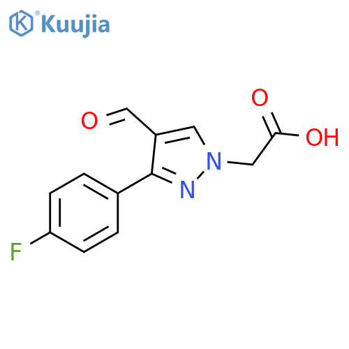 1H-Pyrazole-1-acetic acid, 3-(4-fluorophenyl)-4-formyl- structure