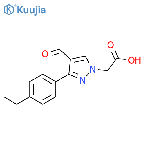 1H-Pyrazole-1-acetic acid, 3-(4-ethylphenyl)-4-formyl- structure