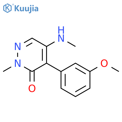3(2H)-Pyridazinone, 4-(3-methoxyphenyl)-2-methyl-5-(methylamino)- structure
