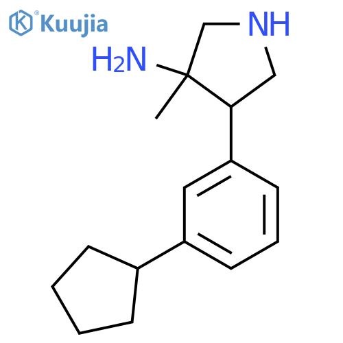 4-(3-Cyclopentylphenyl)-3-methylpyrrolidin-3-amine structure