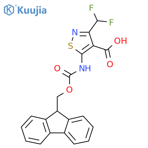 3-(difluoromethyl)-5-({[(9H-fluoren-9-yl)methoxy]carbonyl}amino)-1,2-thiazole-4-carboxylic acid structure