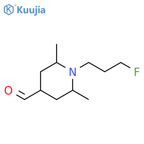 4-Piperidinecarboxaldehyde, 1-(3-fluoropropyl)-2,6-dimethyl- structure