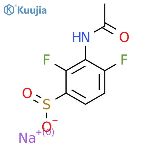 Sodium 3-acetamido-2,4-difluorobenzene-1-sulfinate structure