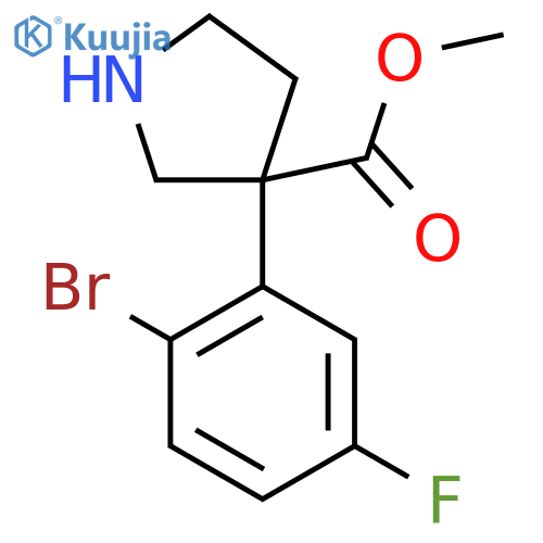 Methyl 3-(2-bromo-5-fluorophenyl)pyrrolidine-3-carboxylate structure
