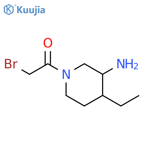 Ethanone, 1-(3-amino-4-ethyl-1-piperidinyl)-2-bromo- structure