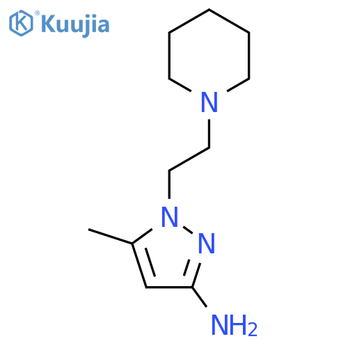 5-methyl-1-2-(piperidin-1-yl)ethyl-1H-pyrazol-3-amine structure