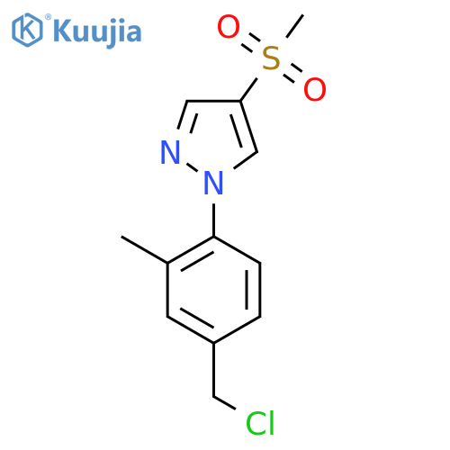 1-4-(chloromethyl)-2-methylphenyl-4-methanesulfonyl-1H-pyrazole structure