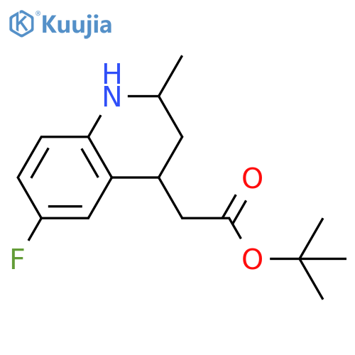 tert-butyl 2-(6-fluoro-2-methyl-1,2,3,4-tetrahydroquinolin-4-yl)acetate structure
