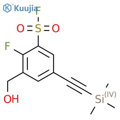2-fluoro-3-(hydroxymethyl)-5-2-(trimethylsilyl)ethynylbenzene-1-sulfonyl fluoride structure