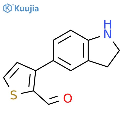 2-Thiophenecarboxaldehyde, 3-(2,3-dihydro-1H-indol-5-yl)- structure