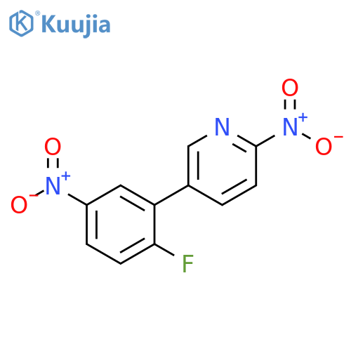 Pyridine, 5-(2-fluoro-5-nitrophenyl)-2-nitro- structure