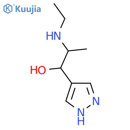2-(ethylamino)-1-(1H-pyrazol-4-yl)propan-1-ol structure