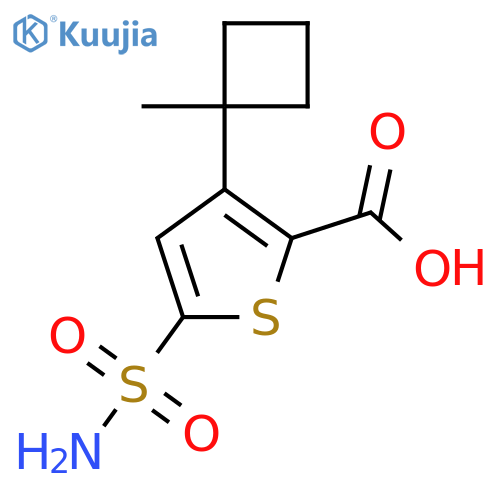 3-(1-Methylcyclobutyl)-5-sulfamoylthiophene-2-carboxylic acid structure