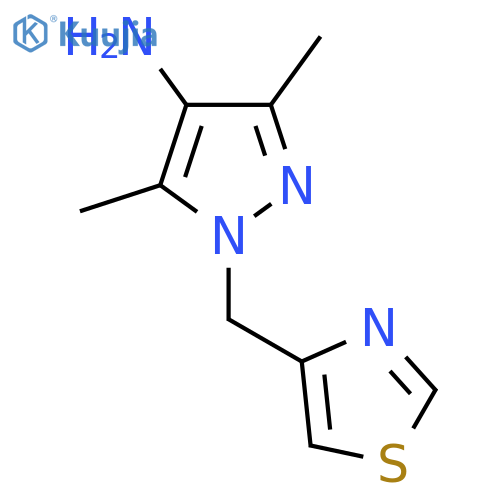 3,5-dimethyl-1-(1,3-thiazol-4-yl)methyl-1H-pyrazol-4-amine structure