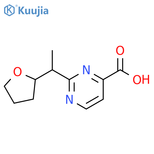 4-Pyrimidinecarboxylic acid, 2-[1-(tetrahydro-2-furanyl)ethyl]- structure