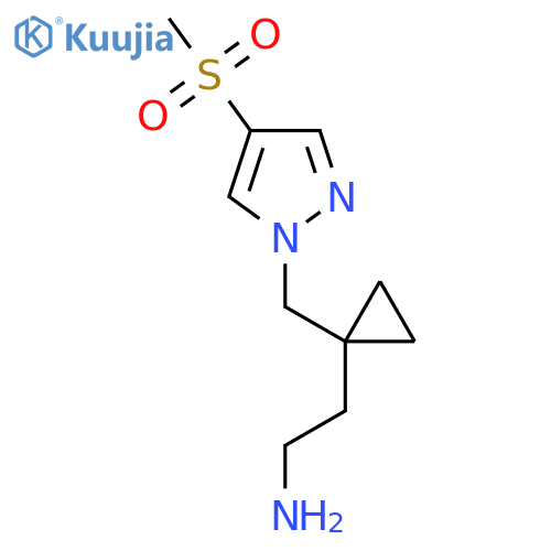 2-{1-(4-methanesulfonyl-1H-pyrazol-1-yl)methylcyclopropyl}ethan-1-amine structure