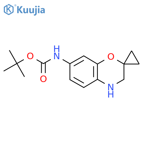 tert-butyl N-{3,4-dihydrospiro1,4-benzoxazine-2,1'-cyclopropane-7-yl}carbamate structure