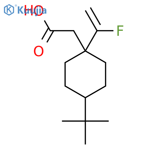 2-4-tert-butyl-1-(1-fluoroethenyl)cyclohexylacetic acid structure