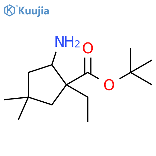 Cyclopentanecarboxylic acid, 2-amino-1-ethyl-4,4-dimethyl-, 1,1-dimethylethyl ester structure