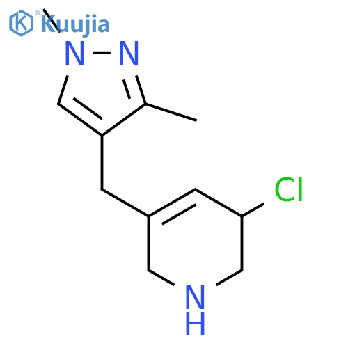 3-chloro-5-[(1,3-dimethyl-1H-pyrazol-4-yl)methyl]-1,2,3,6-tetrahydropyridine structure