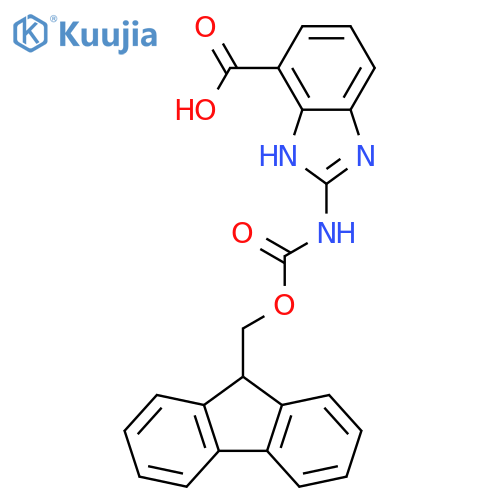 1H-Benzimidazole-7-carboxylic acid, 2-[[(9H-fluoren-9-ylmethoxy)carbonyl]amino]- structure