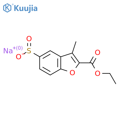 Sodium 2-(ethoxycarbonyl)-3-methyl-1-benzofuran-5-sulfinate structure