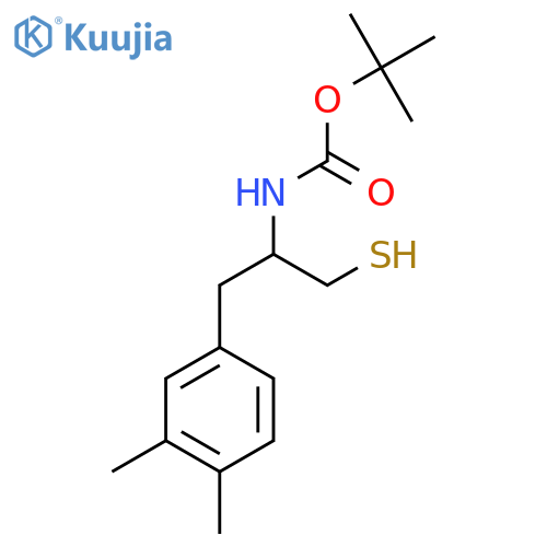 tert-butyl N-[1-(3,4-dimethylphenyl)-3-sulfanylpropan-2-yl]carbamate structure