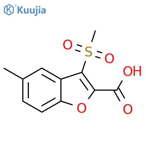 2-Benzofurancarboxylic acid, 5-methyl-3-(methylsulfonyl)- structure