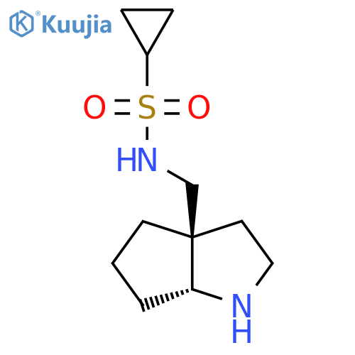rac-N-{[(3aR,6aR)-octahydrocyclopenta[b]pyrrol-3a-yl]methyl}cyclopropanesulfonamide structure