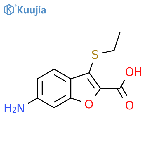 2-Benzofurancarboxylic acid, 6-amino-3-(ethylthio)- structure