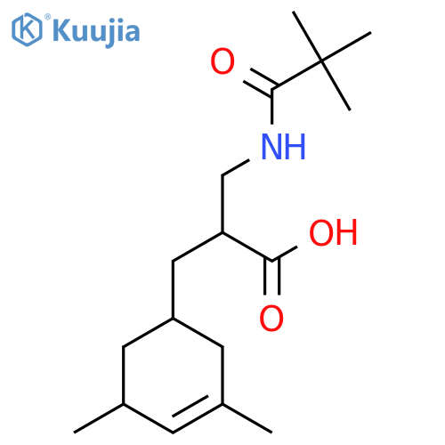 2-[(3,5-Dimethylcyclohex-3-en-1-yl)methyl]-3-(2,2-dimethylpropanamido)propanoic acid structure