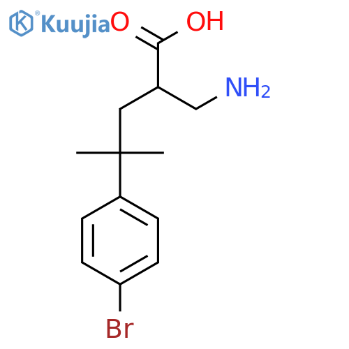 2-(aminomethyl)-4-(4-bromophenyl)-4-methylpentanoic acid structure