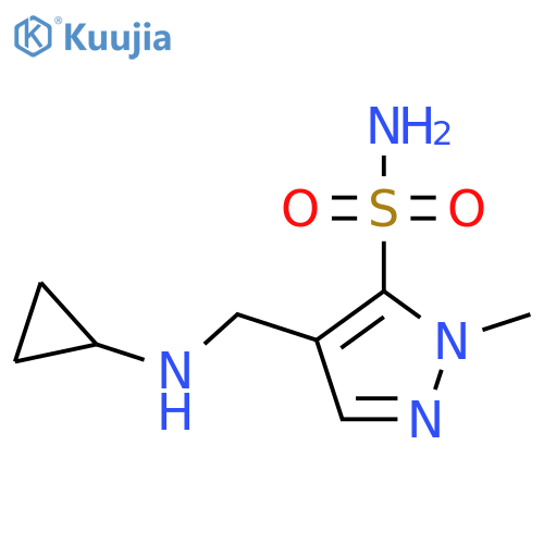4-[(cyclopropylamino)methyl]-1-methyl-1H-pyrazole-5-sulfonamide structure