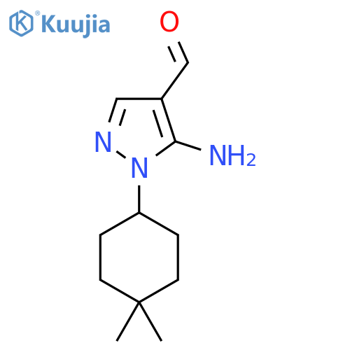 5-amino-1-(4,4-dimethylcyclohexyl)-1H-pyrazole-4-carbaldehyde structure