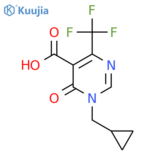 1-(cyclopropylmethyl)-6-oxo-4-(trifluoromethyl)-1,6-dihydropyrimidine-5-carboxylic acid structure