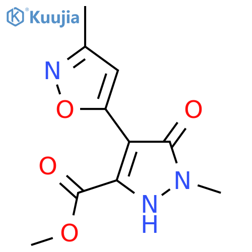 methyl 5-hydroxy-1-methyl-4-(3-methyl-1,2-oxazol-5-yl)-1H-pyrazole-3-carboxylate structure