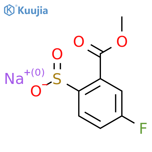 Sodium 4-fluoro-2-(methoxycarbonyl)benzene-1-sulfinate structure