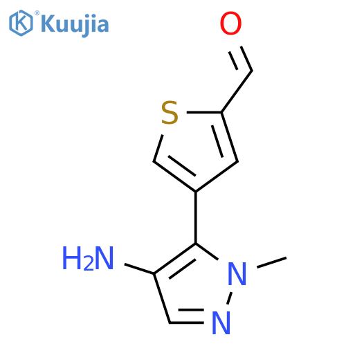 4-(4-amino-1-methyl-1H-pyrazol-5-yl)thiophene-2-carbaldehyde structure