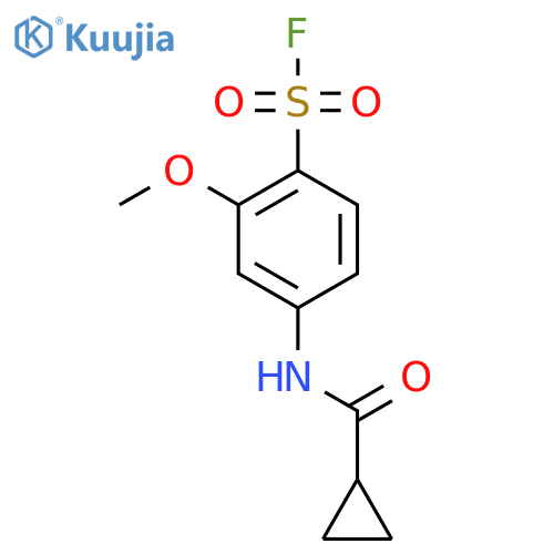 4-Cyclopropaneamido-2-methoxybenzene-1-sulfonyl fluoride structure