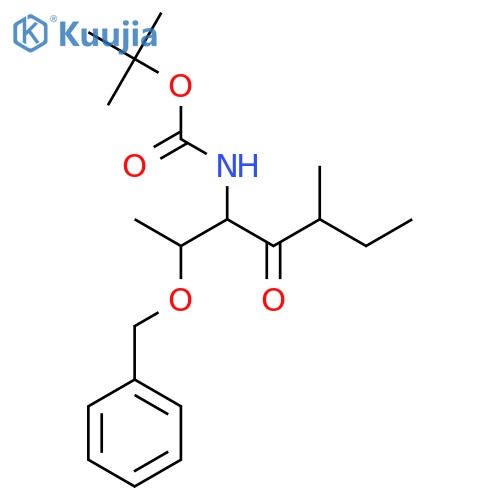 tert-butyl N-[2-(benzyloxy)-5-methyl-4-oxoheptan-3-yl]carbamate structure