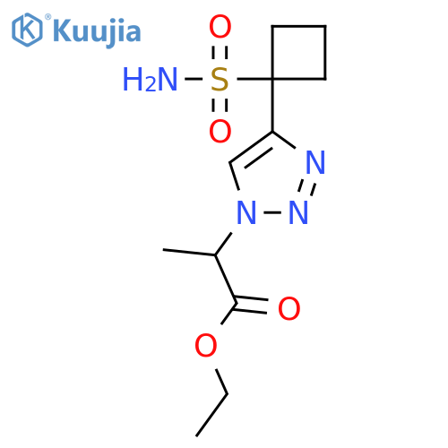 ethyl 2-4-(1-sulfamoylcyclobutyl)-1H-1,2,3-triazol-1-ylpropanoate structure