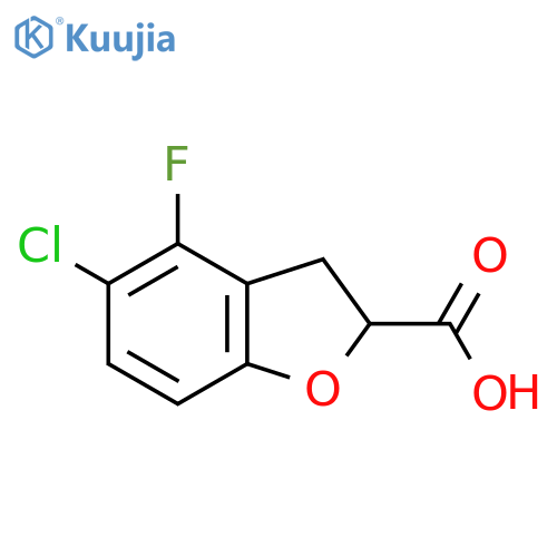2-Benzofurancarboxylic acid, 5-chloro-4-fluoro-2,3-dihydro- structure