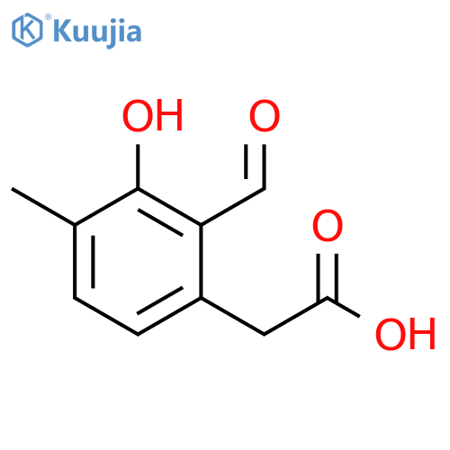 Benzeneacetic acid, 2-formyl-3-hydroxy-4-methyl- structure