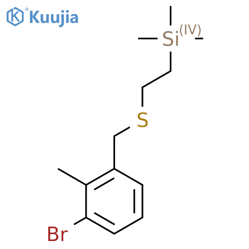 (2-{(3-bromo-2-methylphenyl)methylsulfanyl}ethyl)trimethylsilane structure