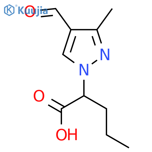 2-(4-formyl-3-methyl-1H-pyrazol-1-yl)pentanoic acid structure