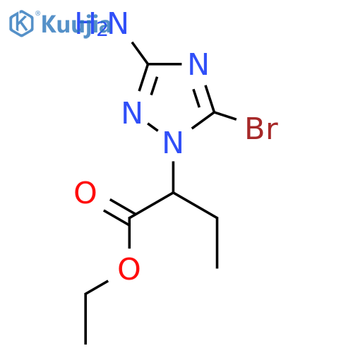 ethyl 2-(3-amino-5-bromo-1H-1,2,4-triazol-1-yl)butanoate structure