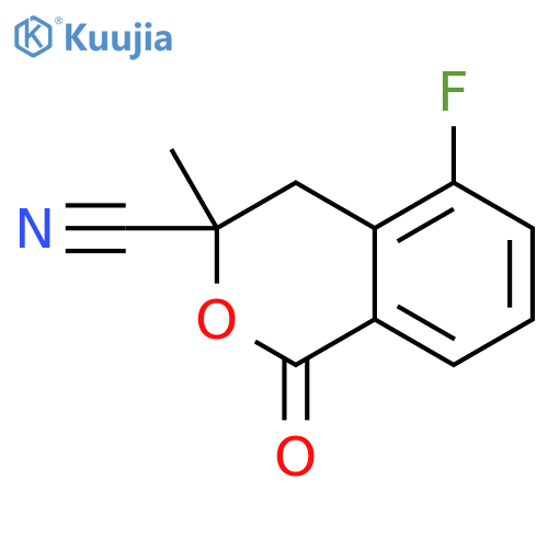 1H-2-Benzopyran-3-carbonitrile, 5-fluoro-3,4-dihydro-3-methyl-1-oxo- structure