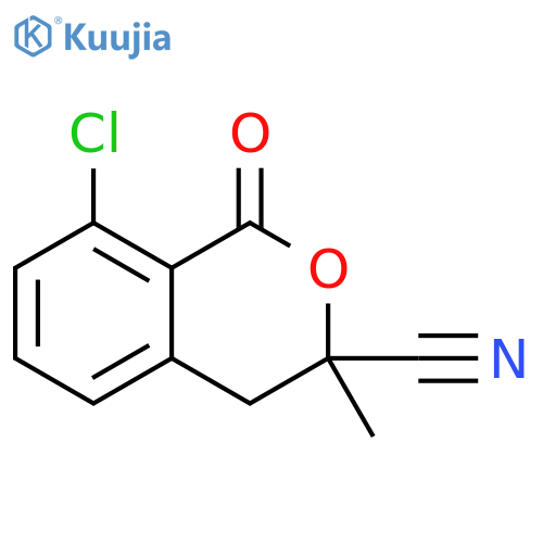 1H-2-Benzopyran-3-carbonitrile, 8-chloro-3,4-dihydro-3-methyl-1-oxo- structure