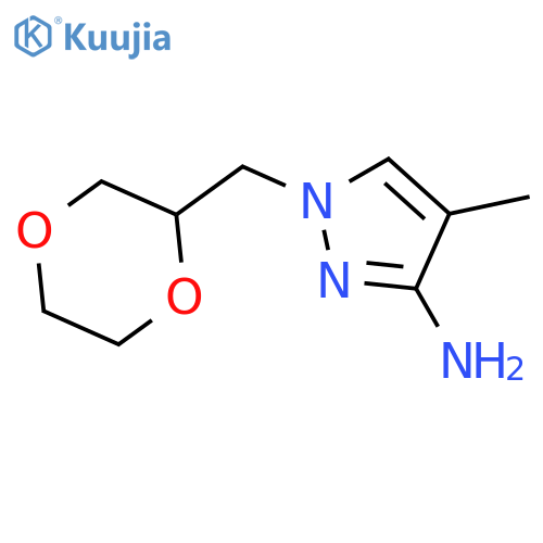 1-(1,4-dioxan-2-yl)methyl-4-methyl-1H-pyrazol-3-amine structure