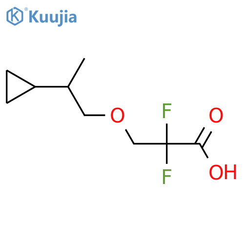 3-(2-Cyclopropylpropoxy)-2,2-difluoropropanoic acid structure